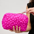 Load image into Gallery viewer, Flora Pop Nylon Cosmetic & Travel Organizer Pouch: Cream
