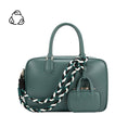 Load image into Gallery viewer, Natasha Teal Large Recycled Top Handle Bag