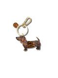 Load image into Gallery viewer, Hand-painted Dachshund Dog Bag Charm + Keychain| Eco-Friendly