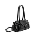 Load image into Gallery viewer, Ruthie Black Recycled Vegan Leather Shoulder Bag