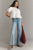 Load image into Gallery viewer, Maeve Puff-Sleeve Studded Placket Blouse