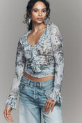 Load image into Gallery viewer, By Anthropologie Mixed Ruffles Long-Sleeve Top