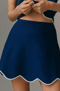 Load image into Gallery viewer, Maeve Scalloped-Hem Sweater Mini Skirt