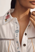 Load image into Gallery viewer, Pilcro Long Sleeve V-Neck Embroidered Swing Shirt Dress