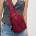 Load image into Gallery viewer, Beyond The Horizon - Woven Neoprene Sling Backpack: Wine