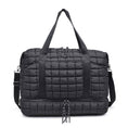 Load image into Gallery viewer, Globetrotter Quilted Nylon Puffer Travel Weekender: Black