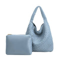 Load image into Gallery viewer, Johanna Blue Large Recycled Vegan Shoulder Bag