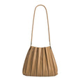 Load image into Gallery viewer, Carrie Taupe Pleated Vegan Shoulder Bag