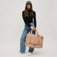 Load image into Gallery viewer, Globetrotter Quilted Nylon Puffer Travel Weekender: Natural