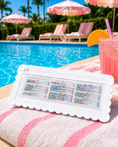 Load image into Gallery viewer, Splash-Proof Mahjong Card Holder for Pool Mahjong - White Scallops LARGE SIZE: One Card Holder
