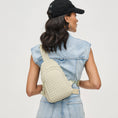 Load image into Gallery viewer, Beyond The Horizon - Woven Neoprene Sling Backpack: Wine