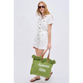 Load image into Gallery viewer, Summer Vibes Fringe Beach Tote: Sage