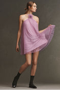 Load image into Gallery viewer, BHLDN Rosette Halter Tulle Shift Mini Dress