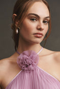 Load image into Gallery viewer, BHLDN Rosette Halter Tulle Shift Mini Dress