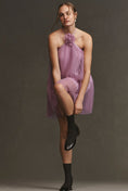 Load image into Gallery viewer, BHLDN Rosette Halter Tulle Shift Mini Dress