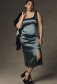 Load image into Gallery viewer, Maeve Square-Neck Satin Stretch Midi Dress