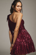 Load image into Gallery viewer, Geisha Designs One-Shoulder Fit & Flare Sequin Mini Dress