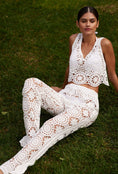 Load image into Gallery viewer, Blue Tassel Crochet Trousers