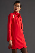 Load image into Gallery viewer, Maeve Neck Tie Shift Mini Dress
