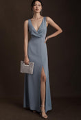Load image into Gallery viewer, BHLDN Piper V-Neck Side-Slit Satin Gown