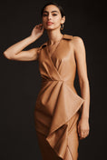 Load image into Gallery viewer, By Anthropologie Faux Leather Sleeveless V-Neck Midi Dress