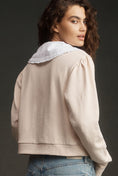 Load image into Gallery viewer, By Anthropologie Poplin-Collar V-Neck Sweatshirt