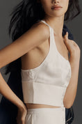 Load image into Gallery viewer, By Anthropologie Satin Buttondown Crop Top