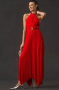 Load image into Gallery viewer, By Anthropologie Plisse Halter Jumpsuit