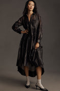 Load image into Gallery viewer, Pilcro Long-Sleeve V-Neck Metallic High-Low Dress