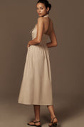 Load image into Gallery viewer, Porridge Halter Utility Midi Dress