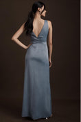 Load image into Gallery viewer, BHLDN Piper V-Neck Side-Slit Satin Gown