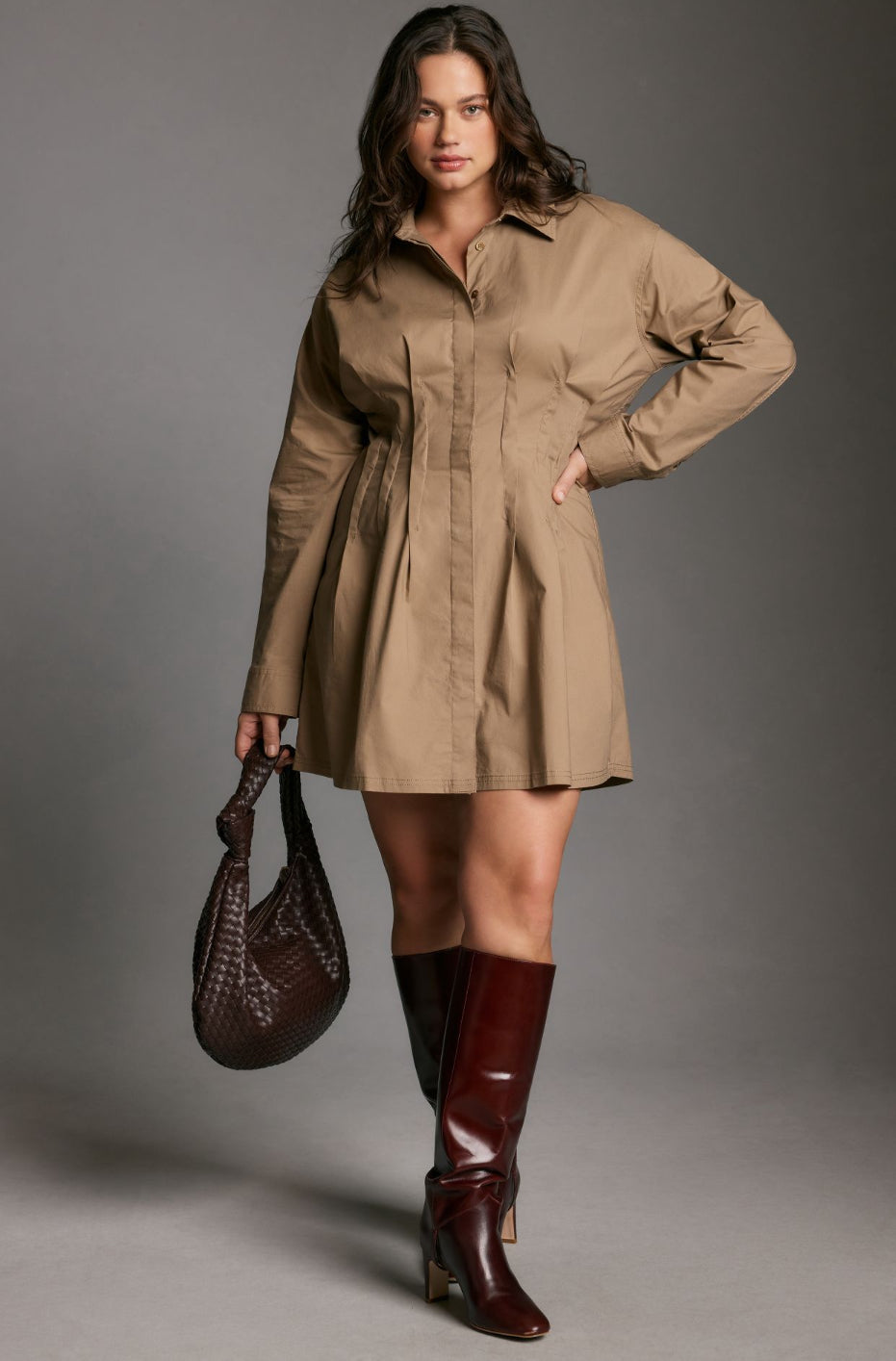 pintuck mini shirt dress Pilcro Pintuck Mini Shirt Dress