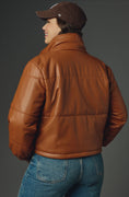 Load image into Gallery viewer, By Anthropologie Faux Leather Puffer Jacket
