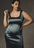 Load image into Gallery viewer, Maeve Square-Neck Satin Stretch Midi Dress
