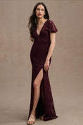 Load image into Gallery viewer, BHLDN Juliet Short-Sleeve V-Neck Lace Gown