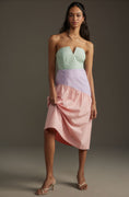 Load image into Gallery viewer, Maeve Colorblock Strapless Midi Dress