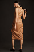 Load image into Gallery viewer, By Anthropologie Faux Leather Sleeveless V-Neck Midi Dress