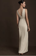 Load image into Gallery viewer, BHLDN Piper V-Neck Side-Slit Satin Gown