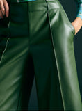 Load image into Gallery viewer, Maeve Faux Leather Pintuck Trousers