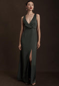 Load image into Gallery viewer, BHLDN Piper V-Neck Side-Slit Satin Gown