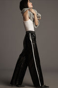 Load image into Gallery viewer, Maeve Faux Patent Leather Sporty Pull-On Trousers