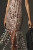 Load image into Gallery viewer, Maeve Sequin Strappy Beaded-Fringe Mini Dress