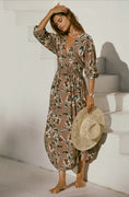 Load image into Gallery viewer, Malai Printed V-Neck Midi Dress