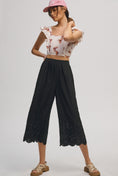 Load image into Gallery viewer, By Anthropologie Wide-Leg Eyelet Crop Pants