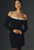 Load image into Gallery viewer, By Anthropologie Off-The-Shoulder Long-Sleeve Mini Dress