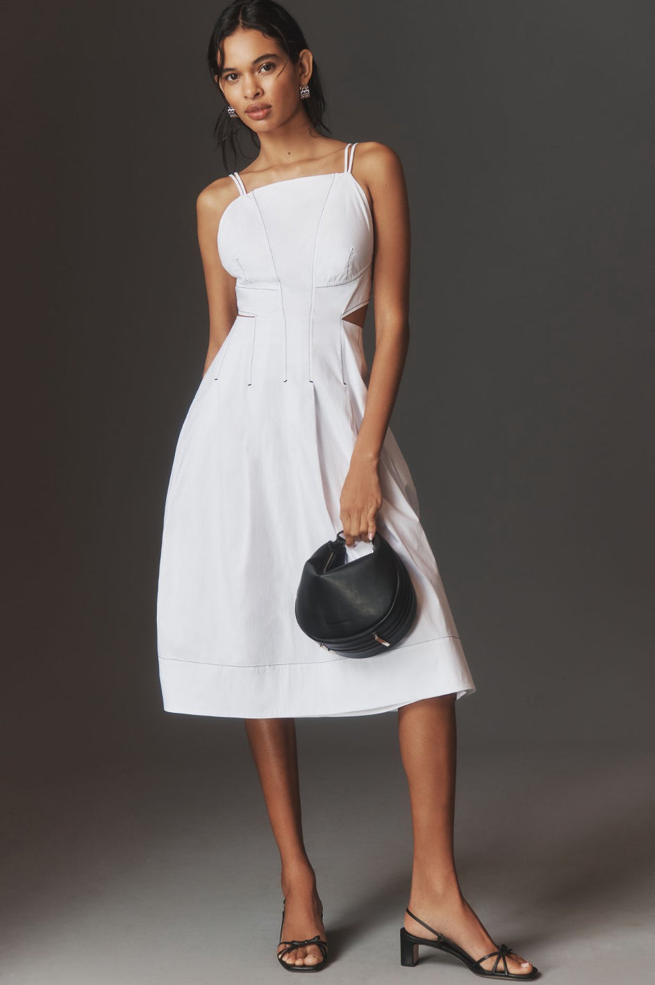 By Anthropologie Strappy Square-Neck Apron Midi Dress – katie + hubbell