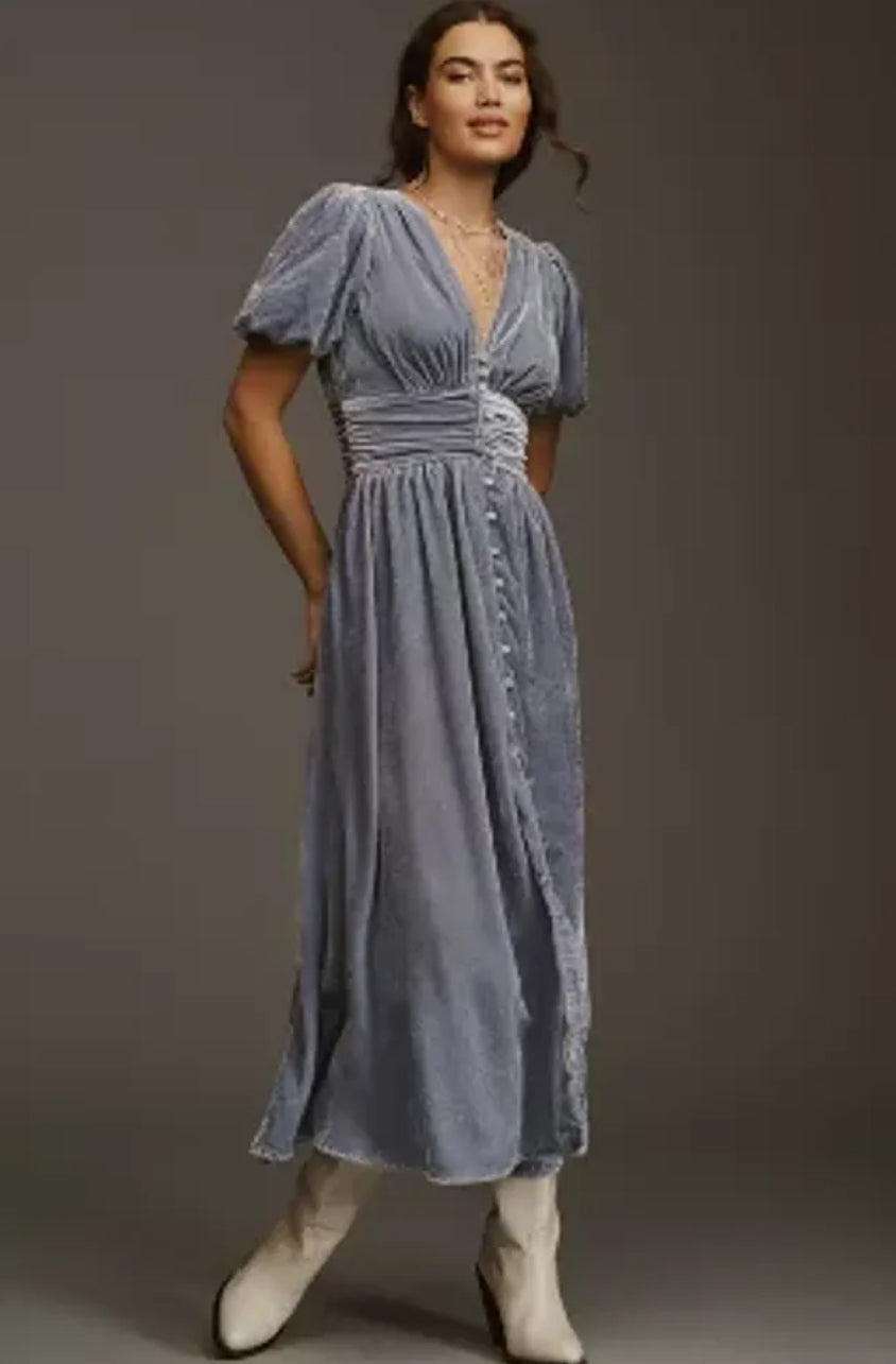 The Katerina Button-Front Dress: Velvet Edition – katie + hubbell