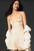 Load image into Gallery viewer, By Anthropologie Colourblock Satin Slip Mini Dress
