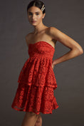 Load image into Gallery viewer, Maeve Strapless Lace Mini Dress