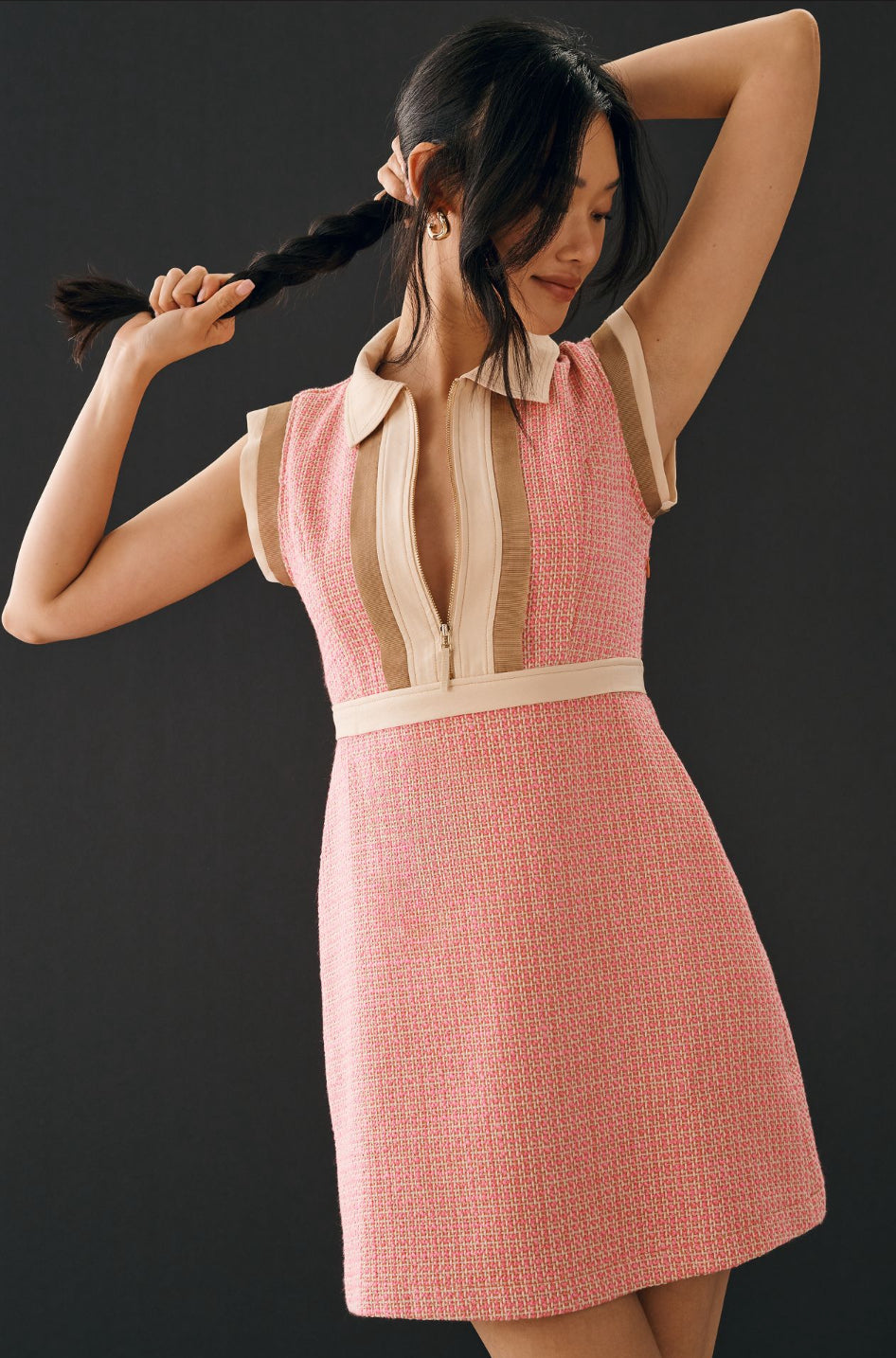 By Anthropologie Collared Tweed Mini Dress By Anthropologie Collared Tweed Mini Dress